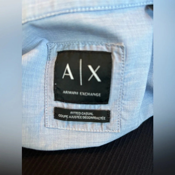 Armani Exchange AX Men’s Light Blue Button Up Casual Fit Size L - Picture 4 of 5